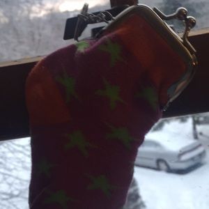 A sock keychain purse